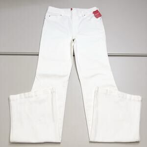 Spanx EveryWear White High Rise Wide Leg Flare Pull On Jeans Sz L Tall 20349T